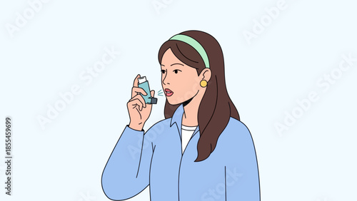 Young woman using mobile phone with fashionable accessories and green headband