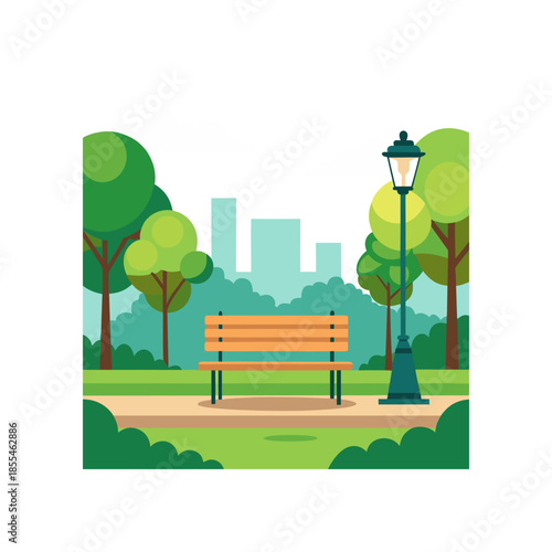 city landscape with trees