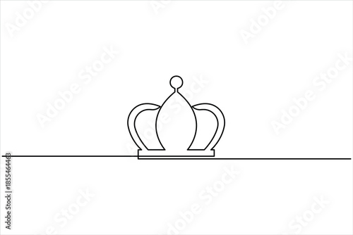 Continuous one line art drawing of royal crown exclusive design icon vector illustration