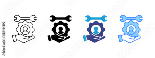 Service  icon set multiple style collection