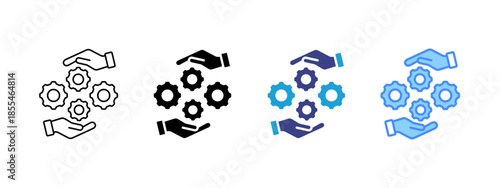 Process  icon set multiple style collection