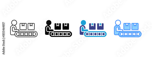 Production icon set multiple style collection