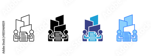 Acquisition icon set multiple style collection