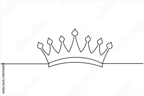 Continuous one line art drawing of royal crown exclusive design icon vector illustration