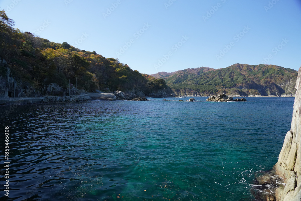 Naklejka premium 岩手県_大船渡市_小壁漁港