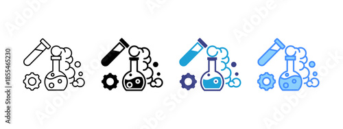 Experiment icon set multiple style collection