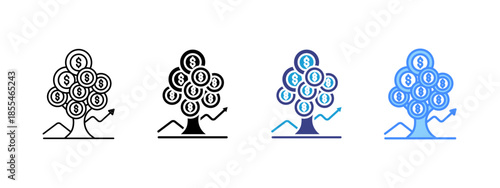 Investment icon set multiple style collection