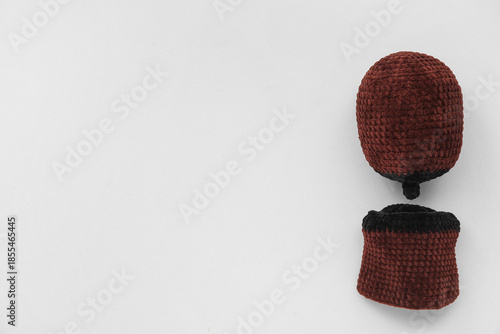 Knitted model of female bre...