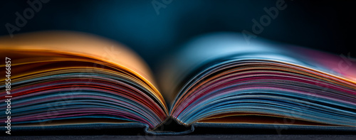 Wallpaper Mural An open book with colorful pages displaying vibrant hues and smooth, glossy textures Torontodigital.ca