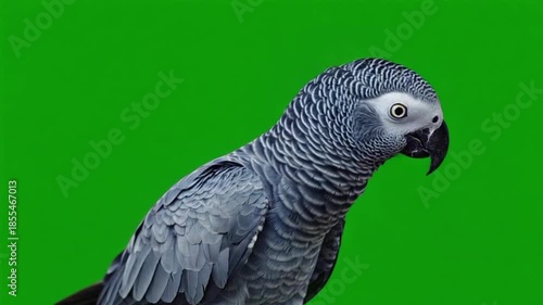 Wallpaper Mural Close-up of a gray parrot with green background looking around Torontodigital.ca