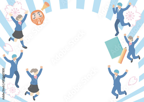 Isometric Vector Illustration of Happy Students Jumping for Success in Examinations