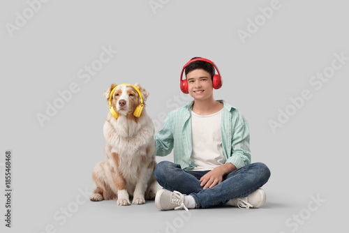 Teenage boy with cute Austr...