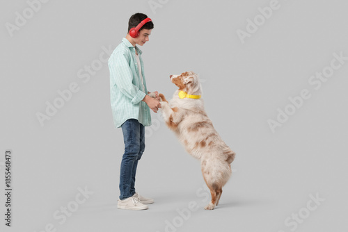 Teenage boy with cute Austr...