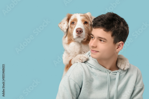 Teenage boy with cute Austr...
