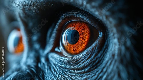 Close-up of a monkey's eye showcasing vibrant colors