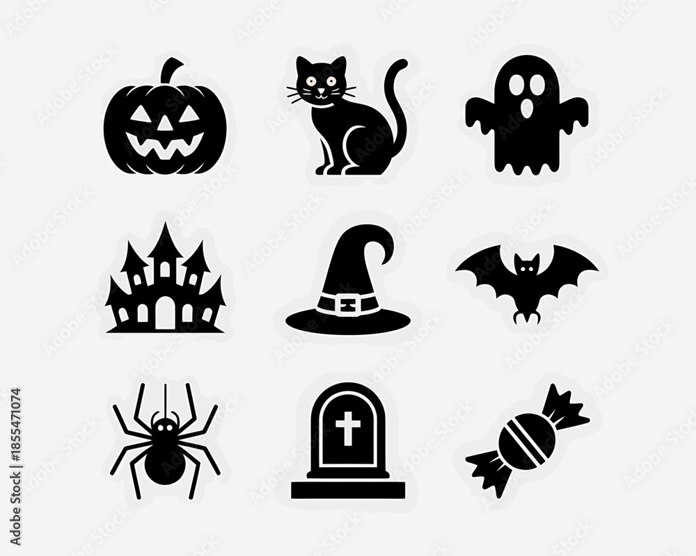 Obraz premium set of halloween icons