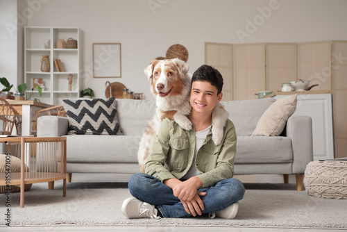 Teenage boy with cute Austr...