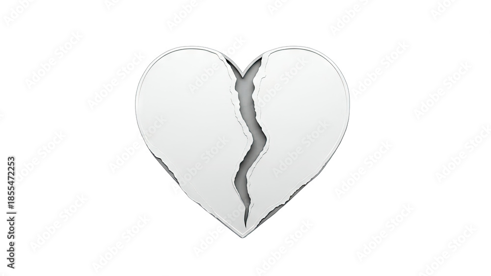 Fototapeta premium 3D Broken Heart on transparent background