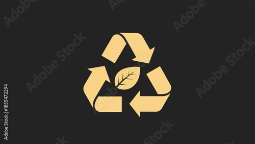 Eco friendly recycling symbol with a tree