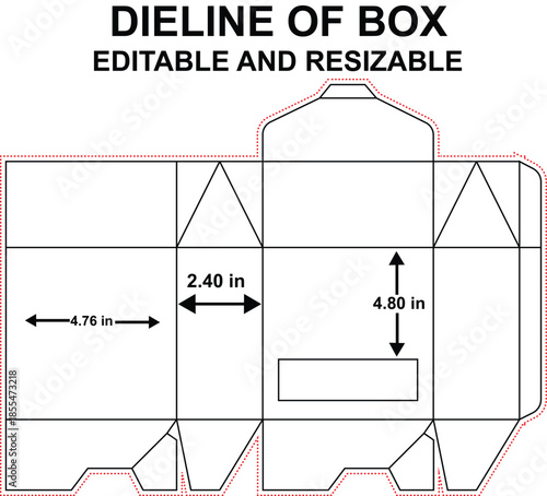 Tuck end box with window dieline