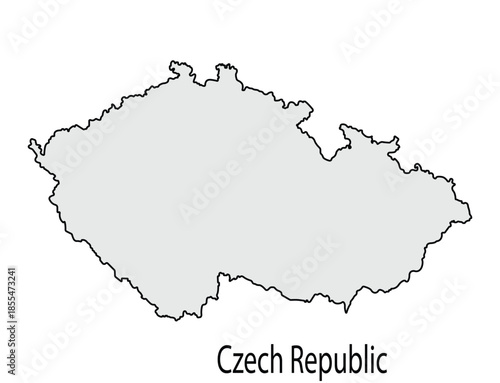 Czech Republic map outline simple vector illustration 