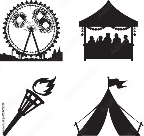 Festival Icons Wheel, Tent & Torch