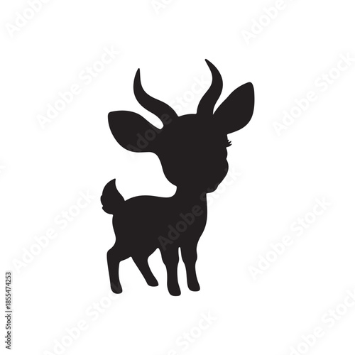 A cute antelope silhouette vector