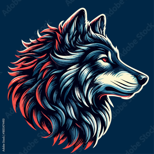 vector illustration of Wolf head