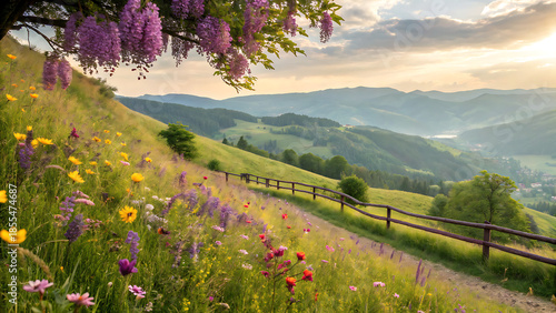 lavender field in the mountains