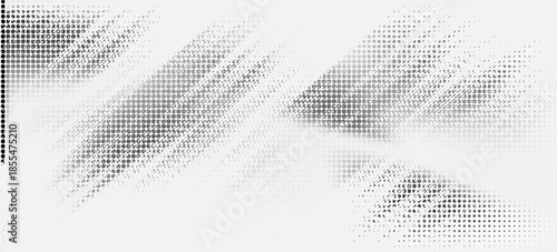 Halftone gradient. Dotted gradient, smooth dots spraying and halftones dot background seamless horizontal geometric pattern vector template set