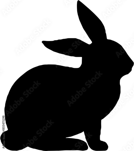 Shilhouette rabbit stand black illlustration design 