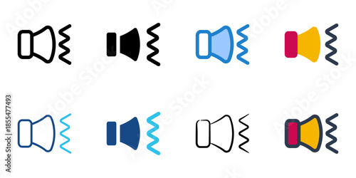 Vibrate icons set multiple style collection. Editable stroke 
