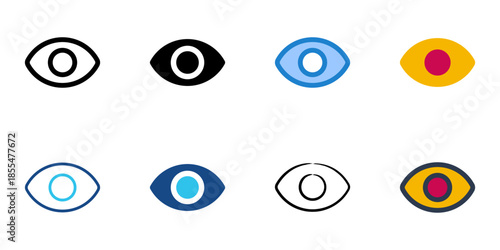 Visible icons set multiple style collection. Editable stroke 

