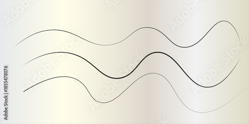 Curve wave seamless pattern. Abstract black lines wave curve motion on white background elegant