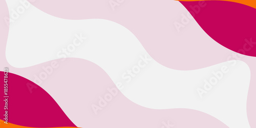 Abstract colorful pink and orange wave banner background with fluid and circle shapes pattern geometric design. Horizontal background element concept. Eps10 vector