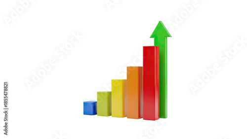3D Growing bar chart with upward arrow on transparent background Free Download 3D Growing bar chart with upward arrow on transparent background - GFXLoad