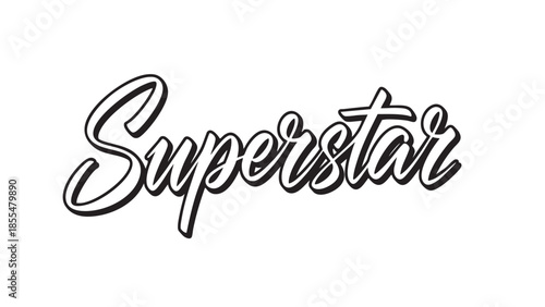 Elegant cursive superheroinspired text logo design isolated