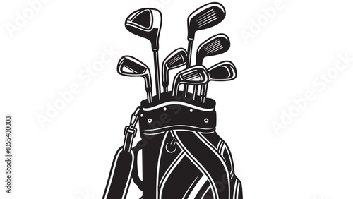 Golf clubs in a bag ready for a game of golf