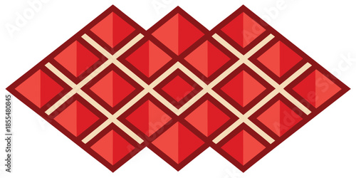 Red rhombus tile pattern geometric background abstract