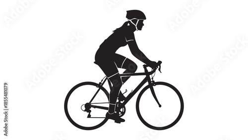 Silhouetteofacyclistridingabicycleisolatedontransparentbackground