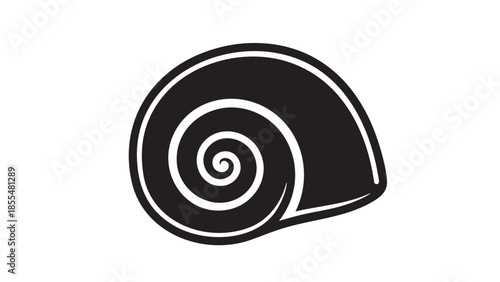 Spiral seashell icon isolated with detailed swirl pattern