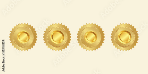 gold medal Gold seal vector illustration on white background