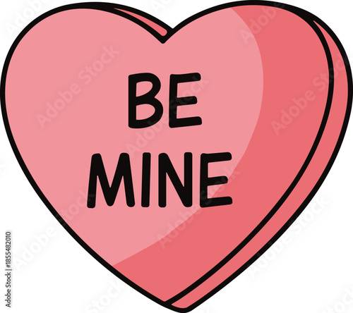 Pink heart candy with be mine message valentine love
