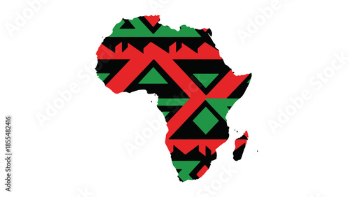 African Continent Map with Tribal Pattern Vector Icon