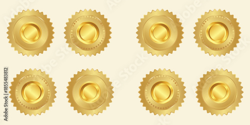 gold medal Gold seal vector illustration on white background