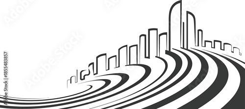 Abstract cityscape background with buildings vector silhouette cityscape business landmark town