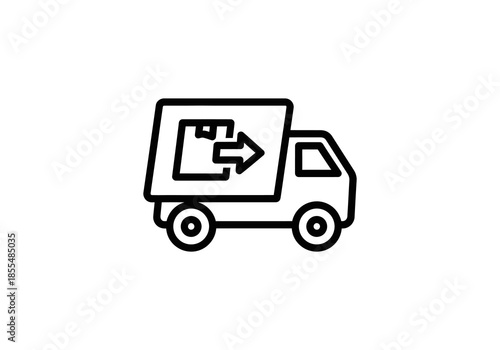 Delivery Truck Shipping Line Icon truck icon vector illustration