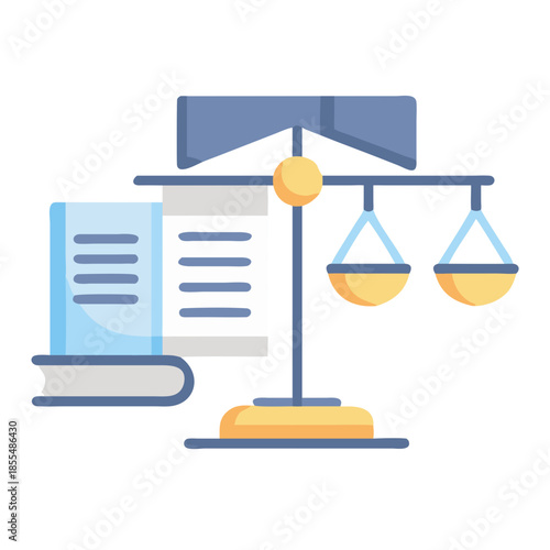 Scales of justice with law book, representing legal profession