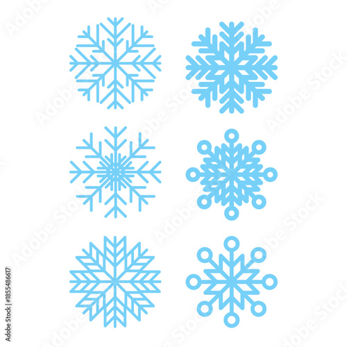 vector set of snowflakes