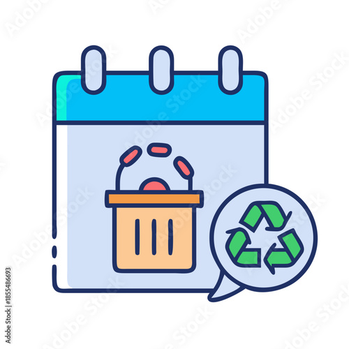 Calendar reminder for recycling schedule and waste collection days